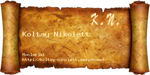 Koltay Nikolett névjegykártya